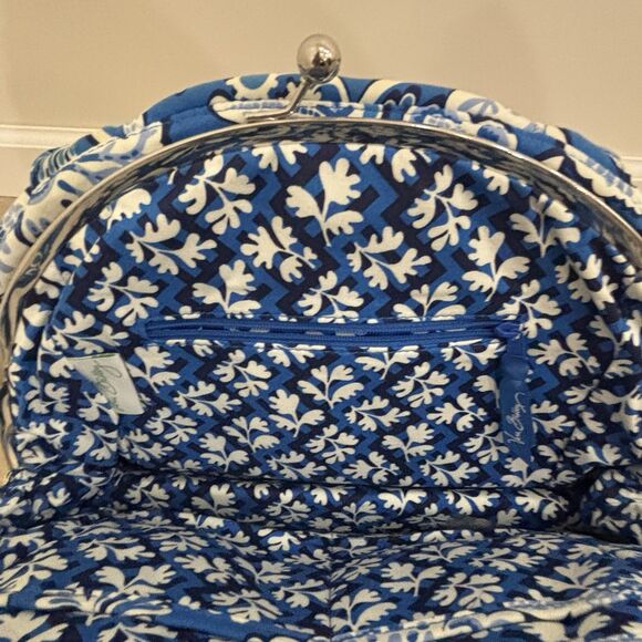 Vera Bradley Eloise Kiss Lock Purse Blue Lagoon Retired Quilted Bag 2011 - Picture 7 of 12
